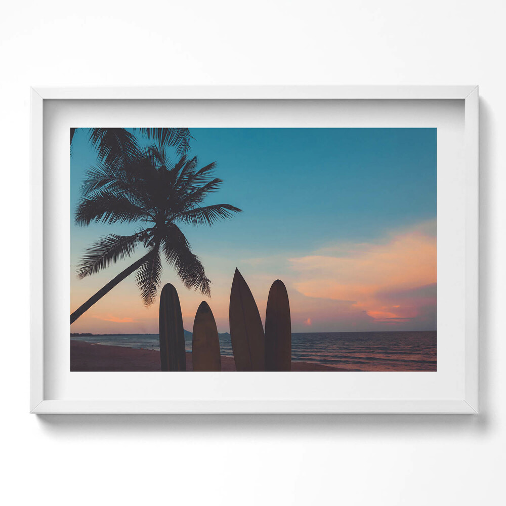 Kép keretben Tengerparti naplemente szörfdeszkák