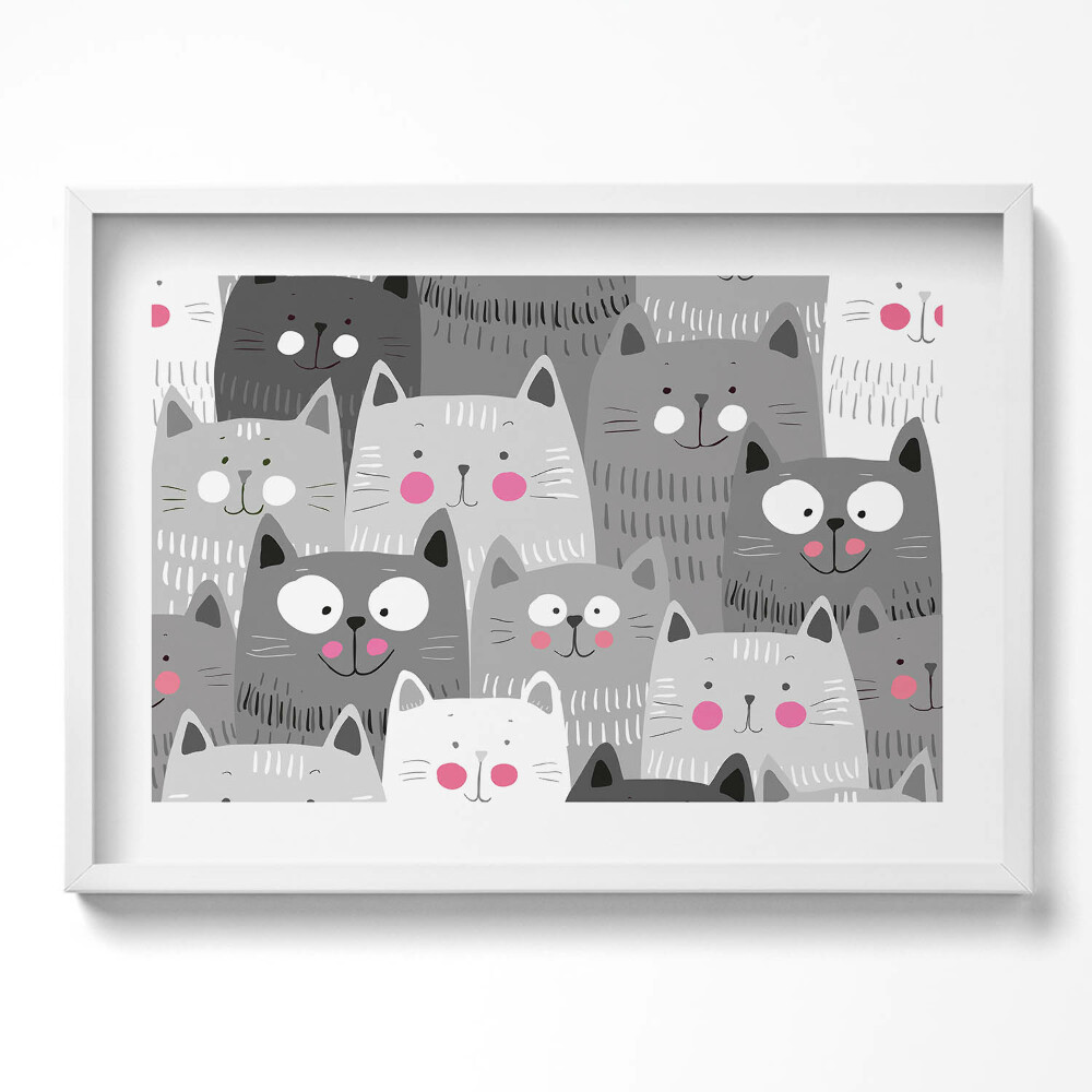 Kép keretben Aranyos macskák különböző színekben