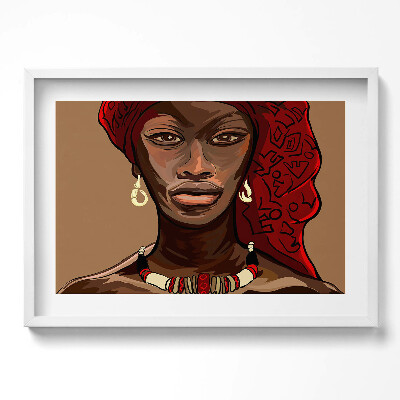Kép keretben Női portré tradicionális ékszerekkel