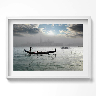 Kép keretben Gondola a ködös vízen