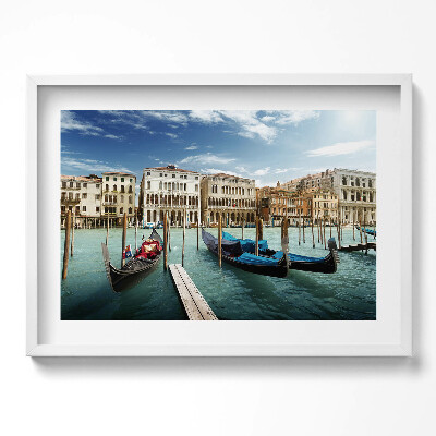 Kép keretben Velencei csónakok és épületek