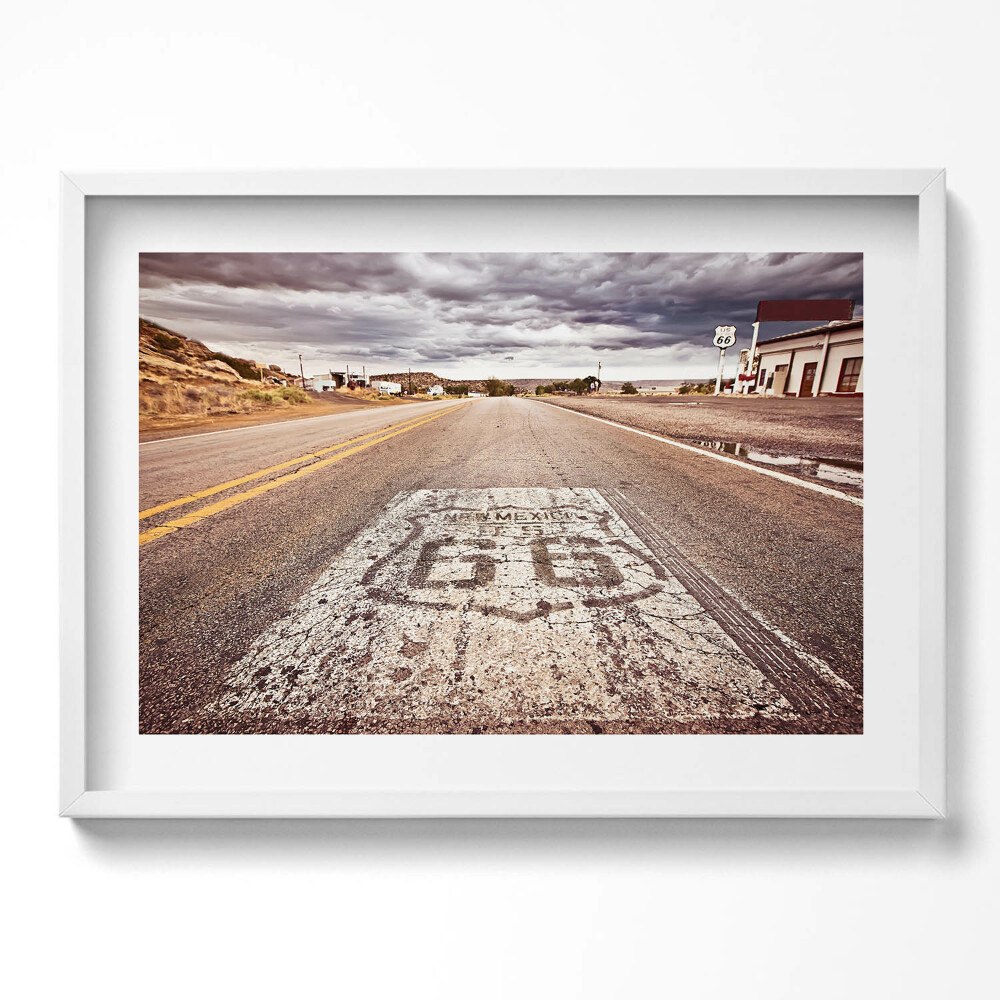 Kép keretben Útjelző tábla a 66-os úton