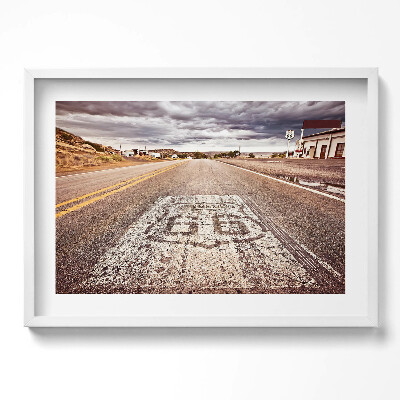 Kép keretben Útjelző tábla a 66-os úton