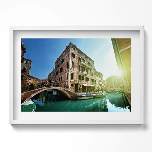 Kép keretben Velencei épület és csatorna