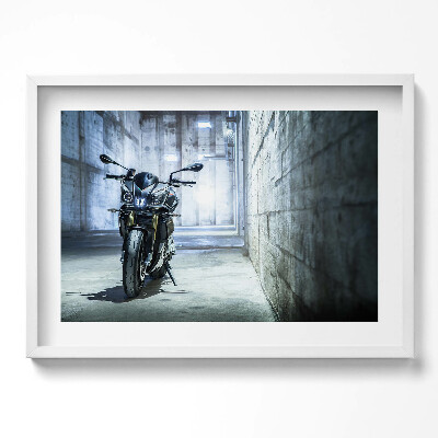 Kép keretben Fekete motor a garázsban