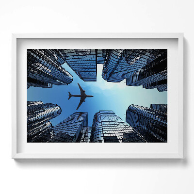 Kép keretben Modern városi táj repülőgép