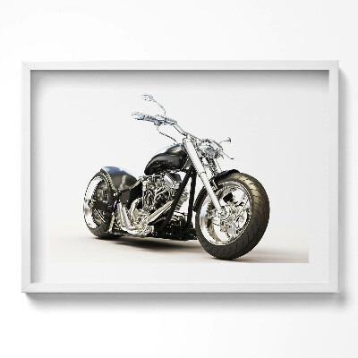 Kép keretben Motorkerékpár fényes króm