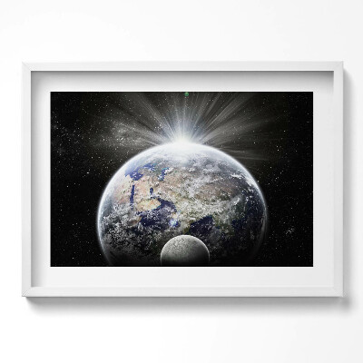Kép keretben Föld és hold csillagfény