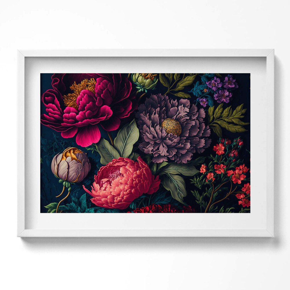 Kép keretben Virágok gazdag színvilágban