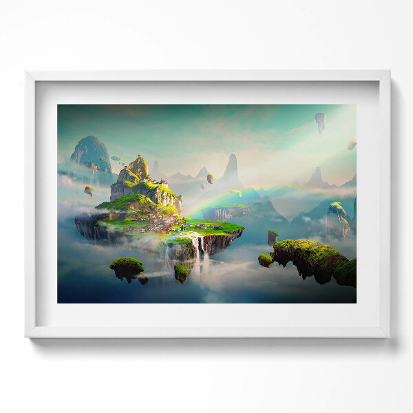 Kép keretben Mesés táj lebegő szigetek