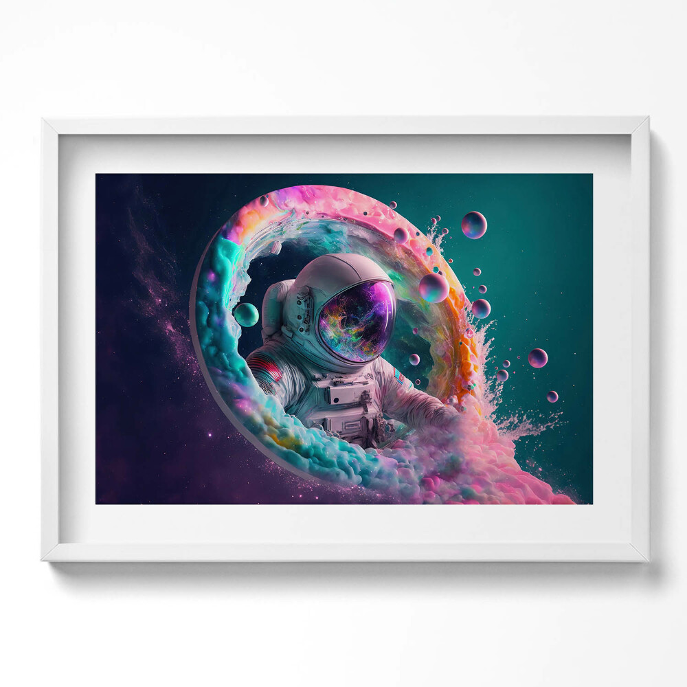 Kép keretben Űrhajós színes galaxisban