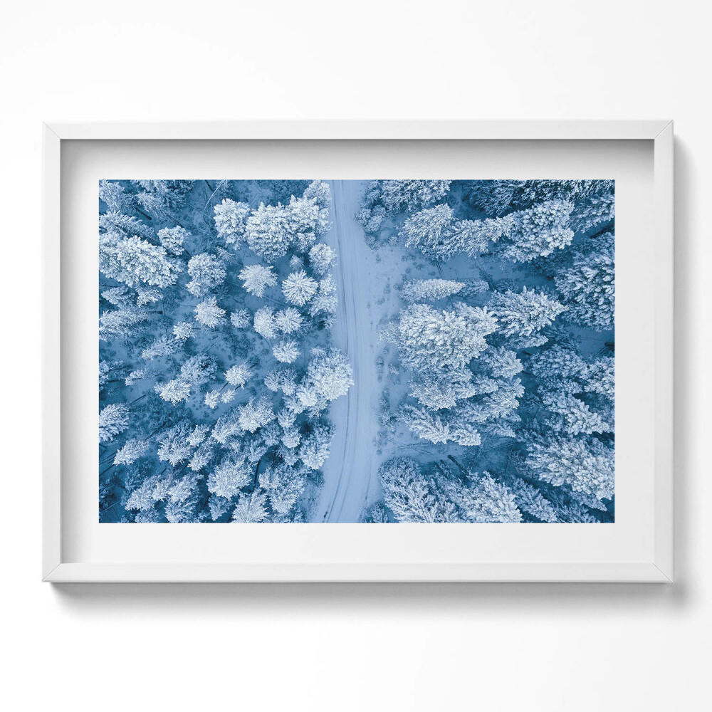 Kép keretben Téli erdő légi nézetből