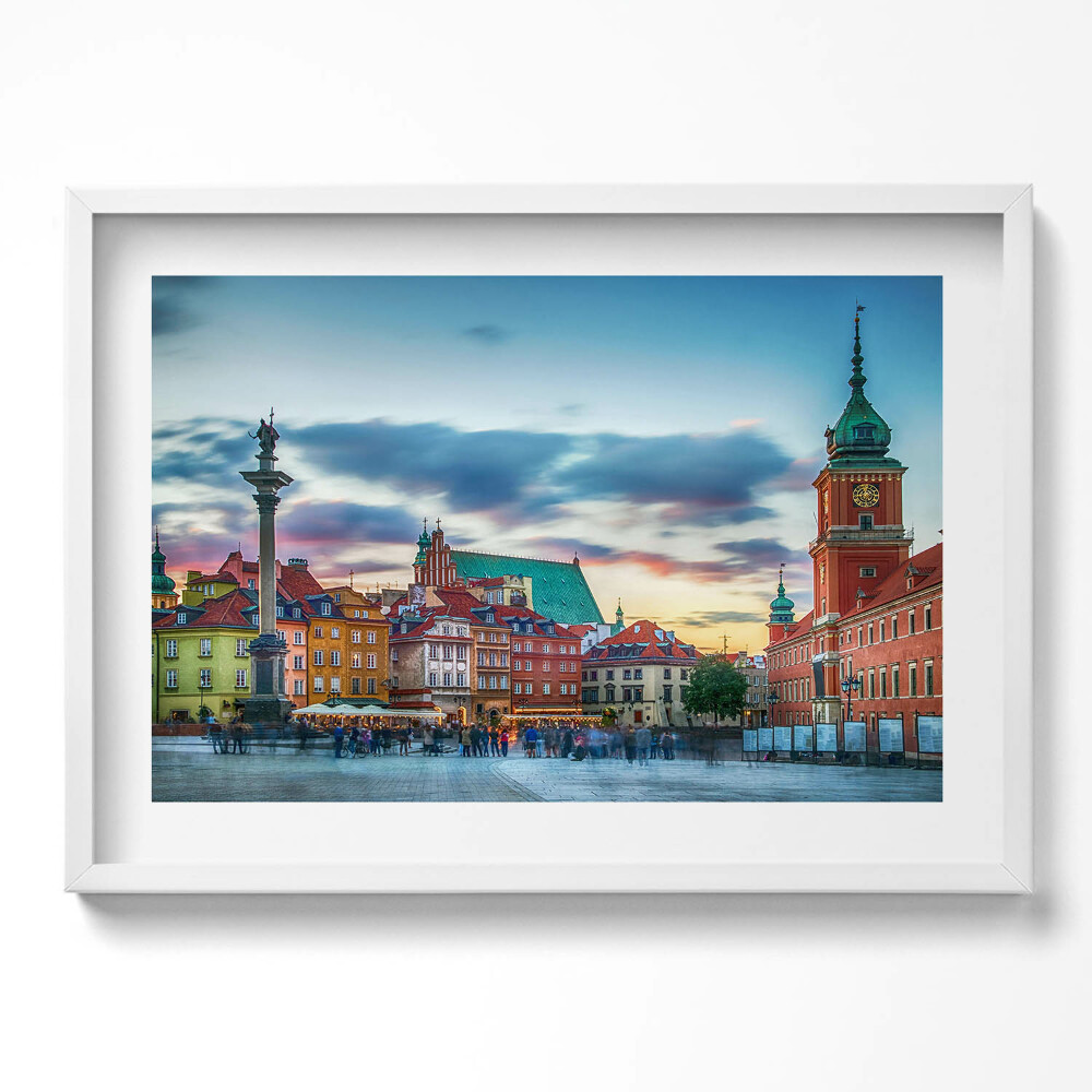 Kép keretben Városi táj épületek naplemente