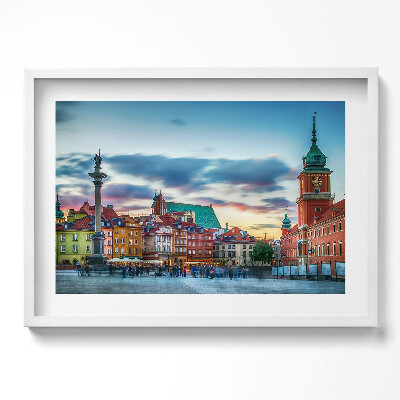 Kép keretben Városi táj épületek naplemente