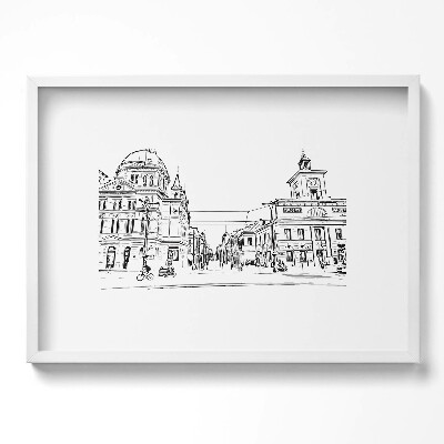 Kép keretben Városi táj épületek vonalai