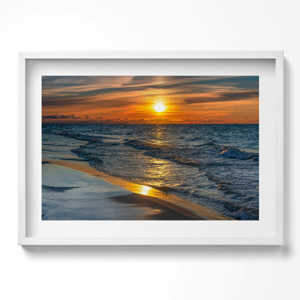 Kép keretben Naplemente a tengerparton