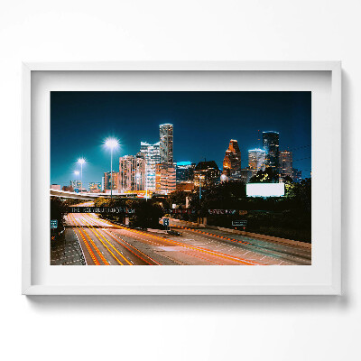 Kép keretben Modern városi táj éjszaka