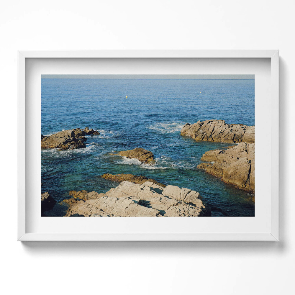 Kép keretben Tengerparti sziklák és víz