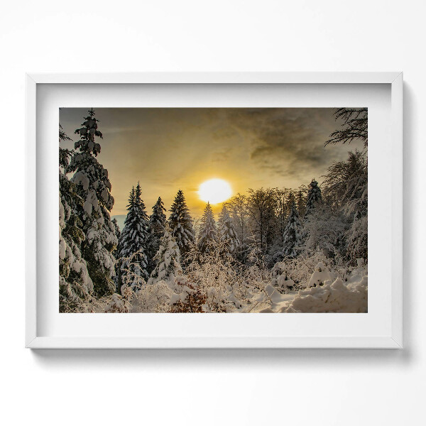 Kép keretben Téli táj napfelkeltével