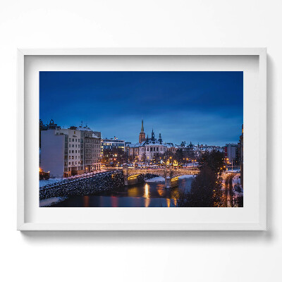 Kép keretben Városi táj éjszakai fények