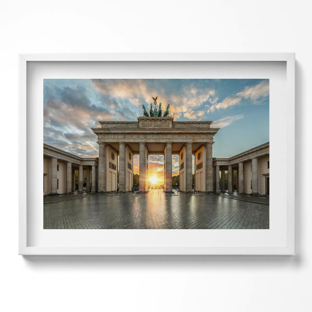 Kép keretben Brandenburgi kapu naplementében