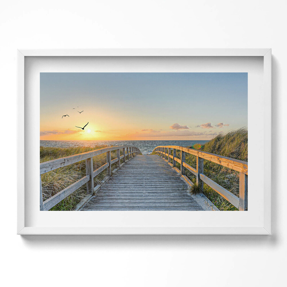 Kép keretben Híd a naplementében