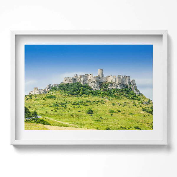 Kép keretben Várhegy zöld dombon