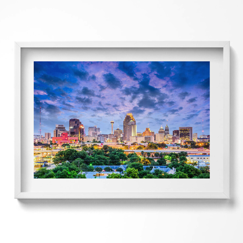 Kép keretben Városi táj felhőkkel