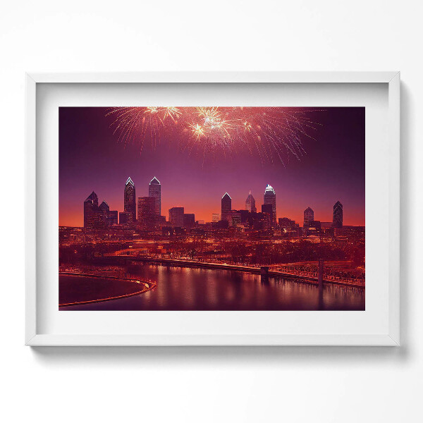 Kép keretben Tűzijáték a város felett