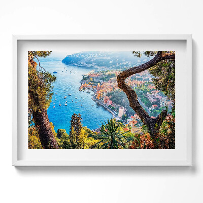 Kép keretben Tengerparti város panoráma