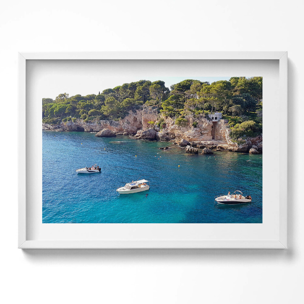 Kép keretben Tengerparti táj hajóval