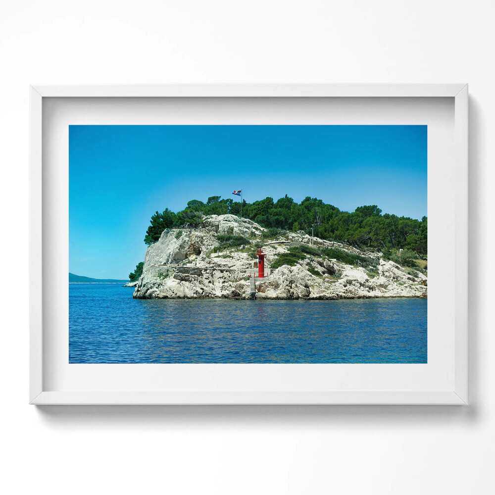 Kép keretben Tengerparti táj világítótorony