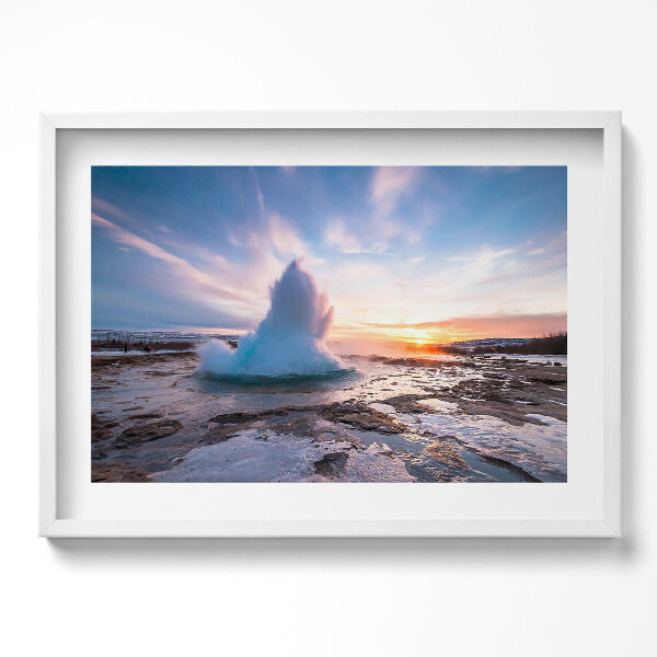 Kép keretben Tengerparti hullámok naplementében