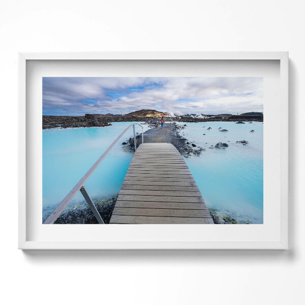 Kép keretben Kék víz híd táj