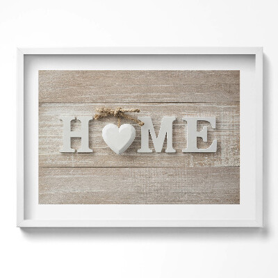 Kép keretben Otthon szöveg és szív motívum