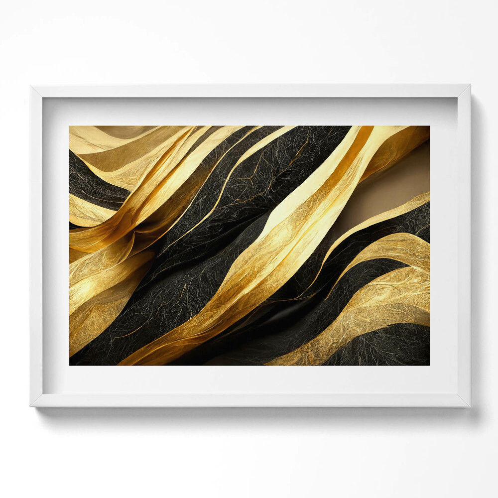 Kép keretben Arany és fekete hullámok