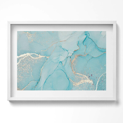 Kép keretben Absztrakt kék és arany minták
