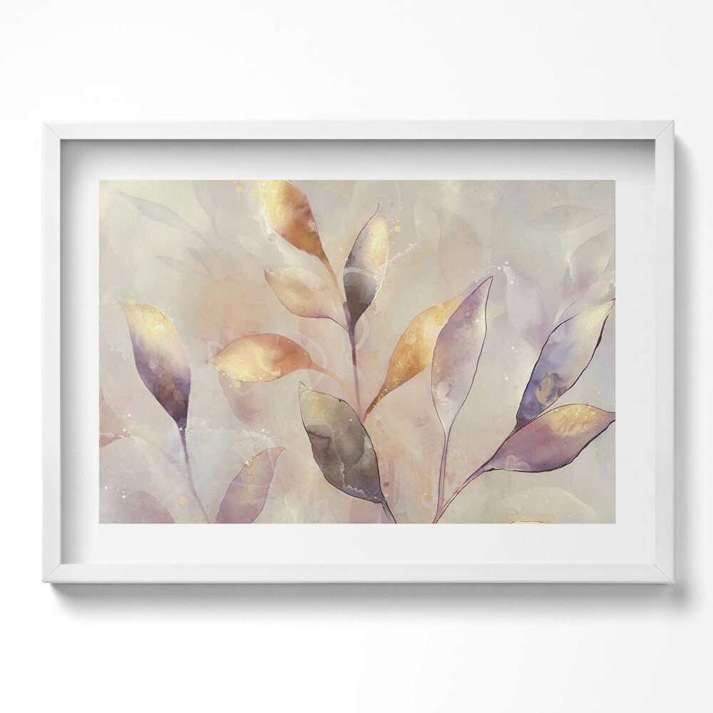 Kép keretben Absztrakt levelek és lágy színek