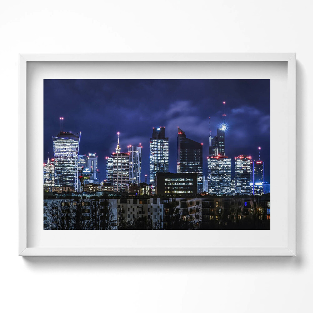 Kép keretben Modern városi táj éjszaka