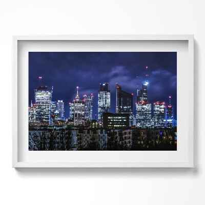 Kép keretben Modern városi táj éjszaka