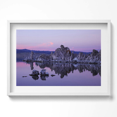 Kép keretben Hegyek és víz tükröződése