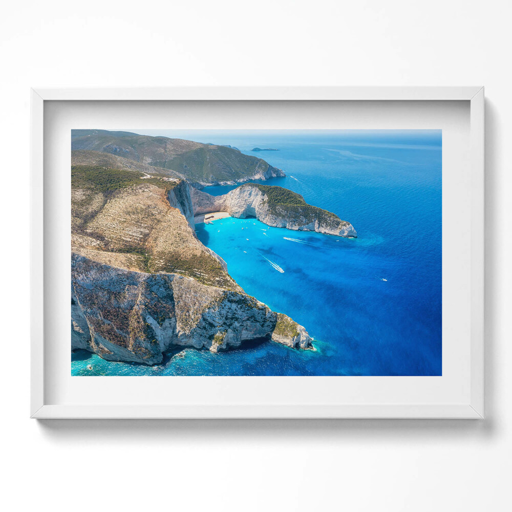 Kép keretben Tengerparti táj sziklás partokkal