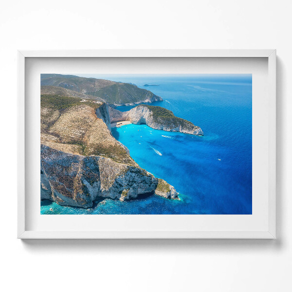 Kép keretben Tengerparti táj sziklás partokkal