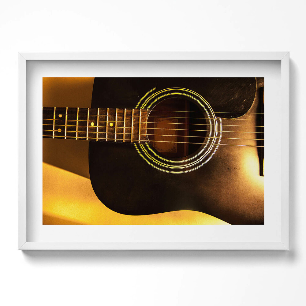 Kép keretben Gitár részlete meleg színek