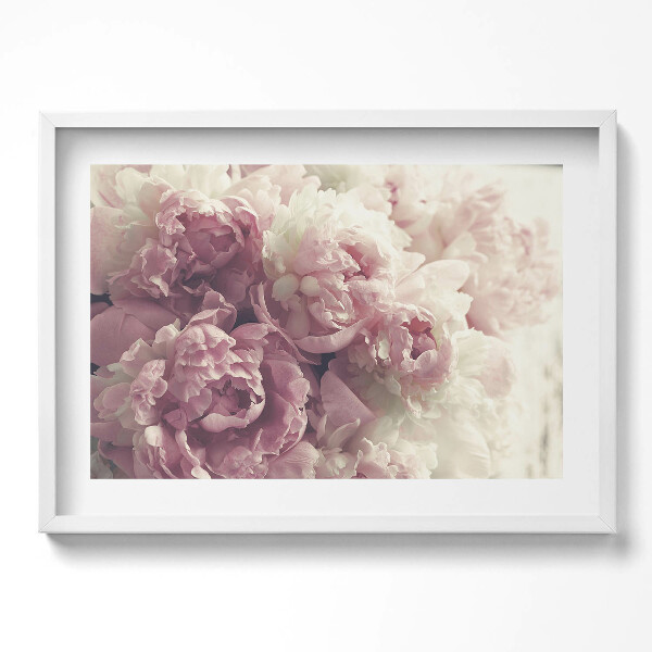 Kép keretben Rózsaszín virágok csokorban