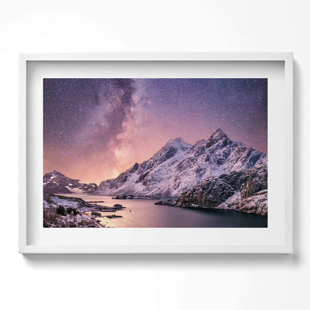 Kép keretben Hegyek és csillagos égbolt