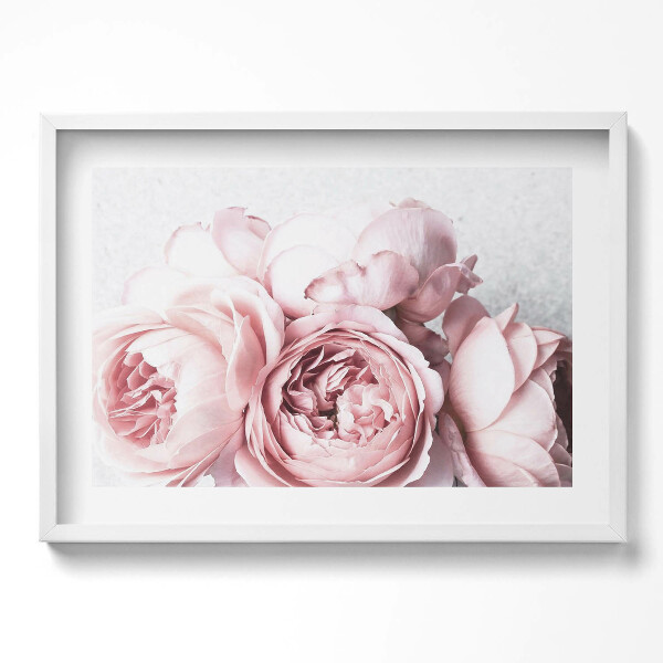 Kép keretben Rózsaszín virágok csoportja
