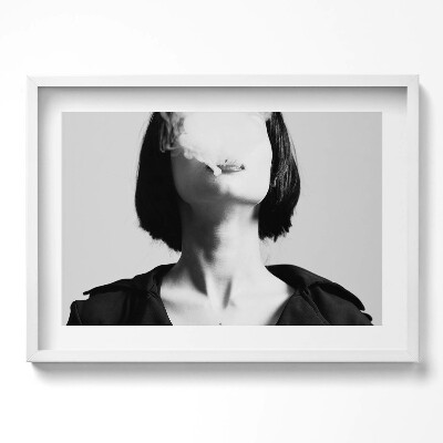 Kép keretben Fekete-fehér portré füsttel