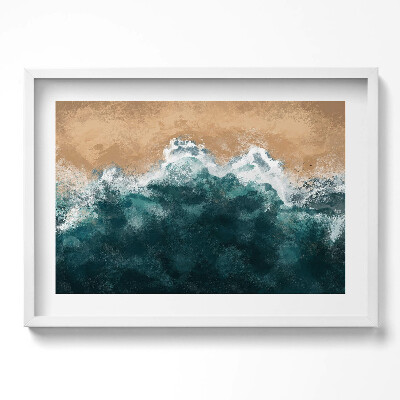 Kép keretben Tenger hullámai és homokos part