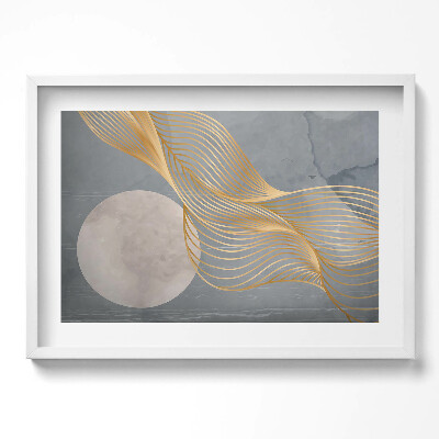 Kép keretben Absztrakt hullámok és hold